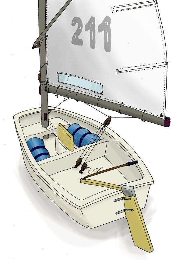 Dingy Sailboat stock illustration. Illustration of ...