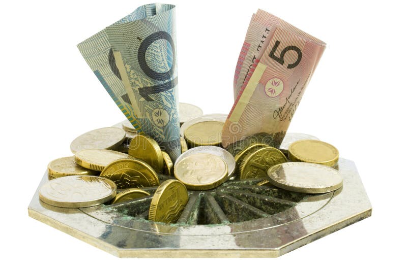 Dinheiro a ir pelo esgoto imagens de stock