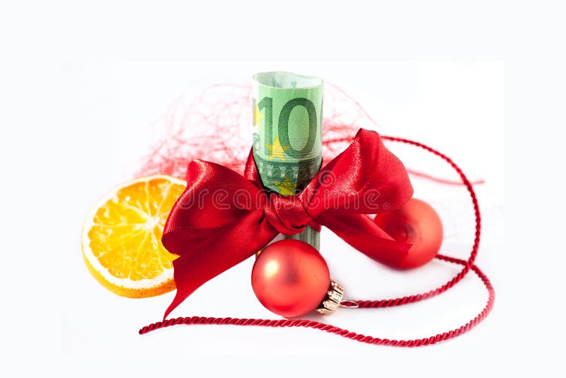 Dinheiro atual para o Natal fotografia de stock royalty free Dinheiro atual para o Natal fotografia de stock royalty free