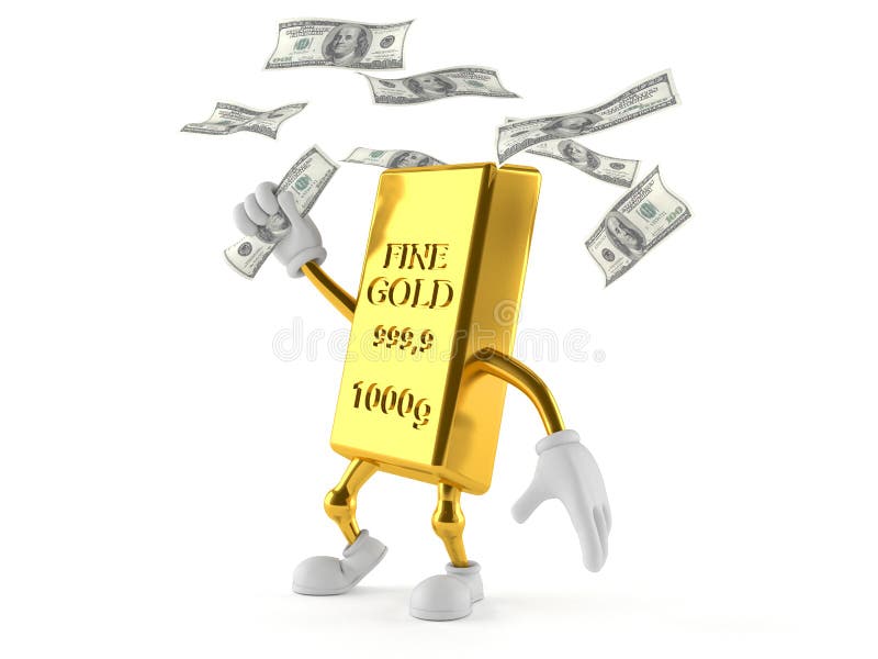 Dinheiro de travamento do caráter do ouro ilustração royalty free