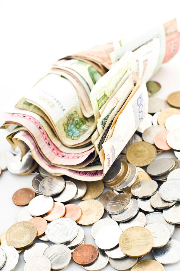 Dinheiro e moedas imagens de stock royalty free Dinheiro e moedas imagens de stock royalty free