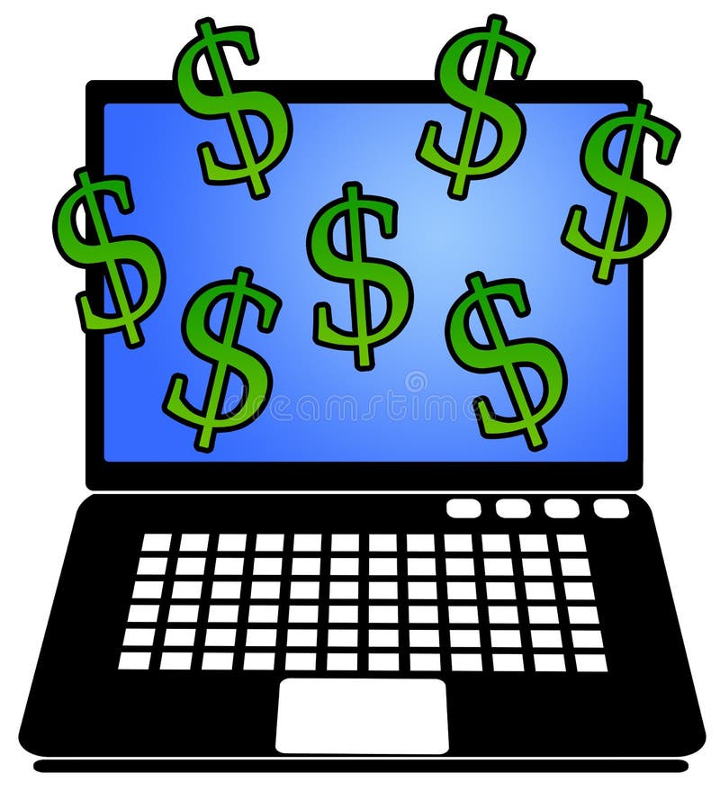 Dinheiro online ilustração stock