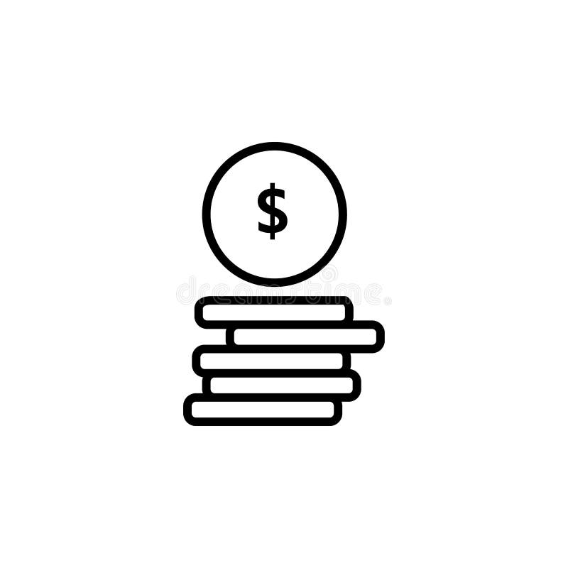 Dinheiro Linha vetor do ícone ilustração royalty free Dinheiro Linha vetor do ícone ilustração royalty free