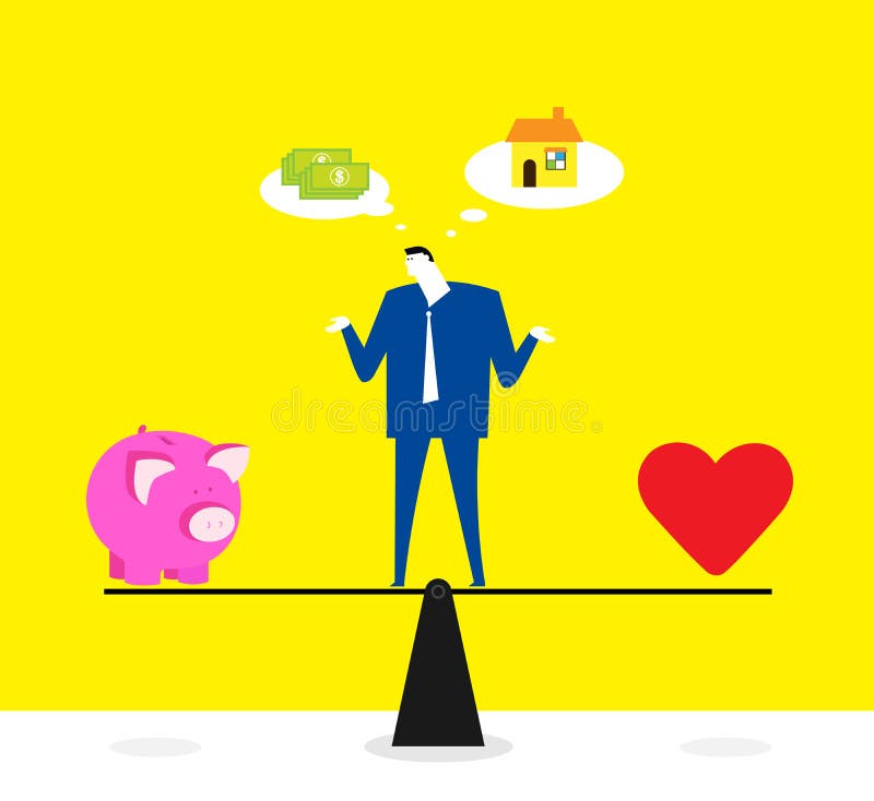 Dinheiro ou família? ilustração do vetor Dinheiro ou família? ilustração do vetor