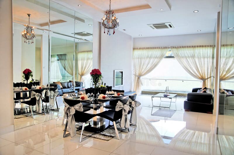 Dining and living room in a private condominium