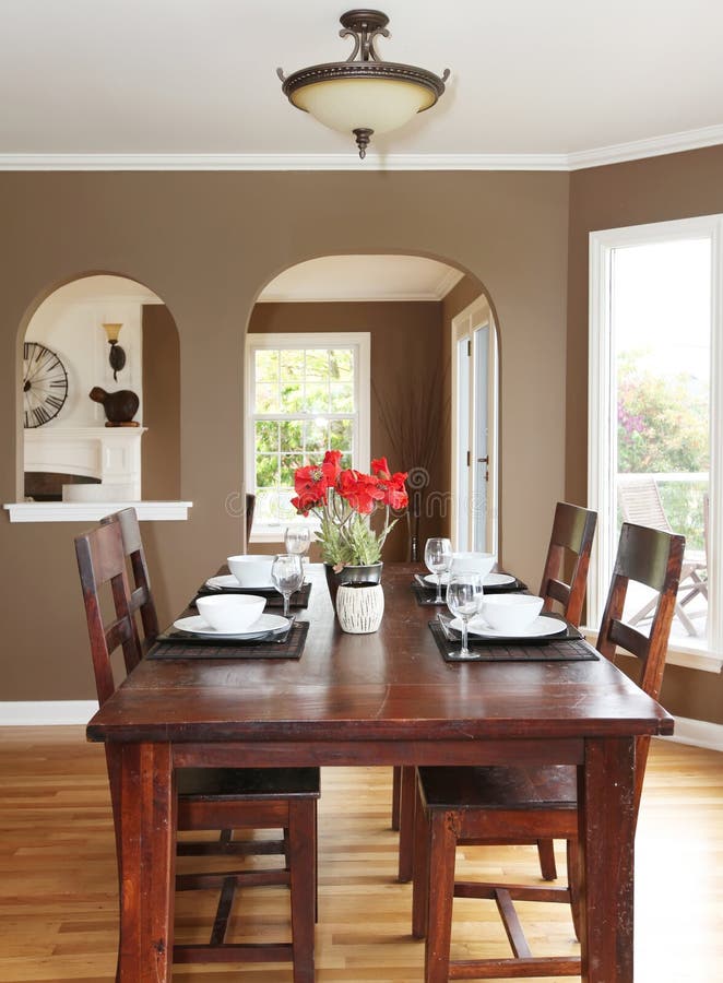 Dining room in luxury home stock photo. Image of dining 8888552