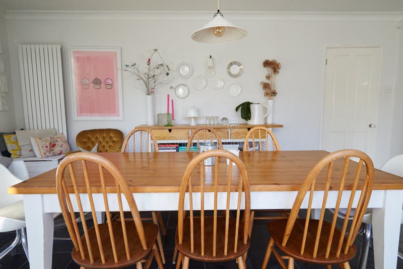 Dining Room in Contemporary Family Home Stock Photo Image of storage