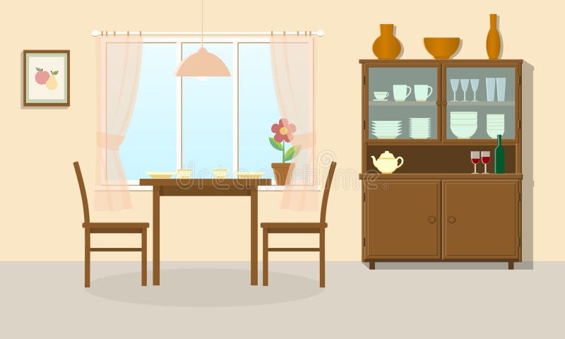 Dining room. stock vector. Illustration of home, colorful - 72159522