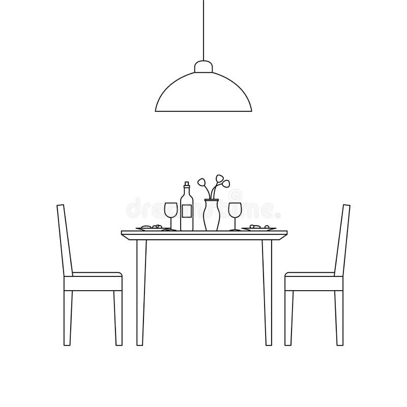 Dining room interior. stock vector. Illustration of dinner 72567607