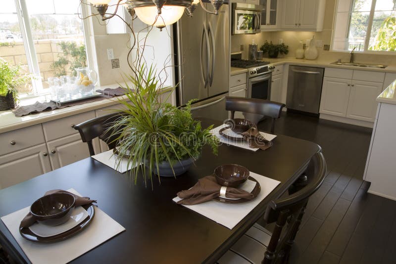 Dining room and kitchen.