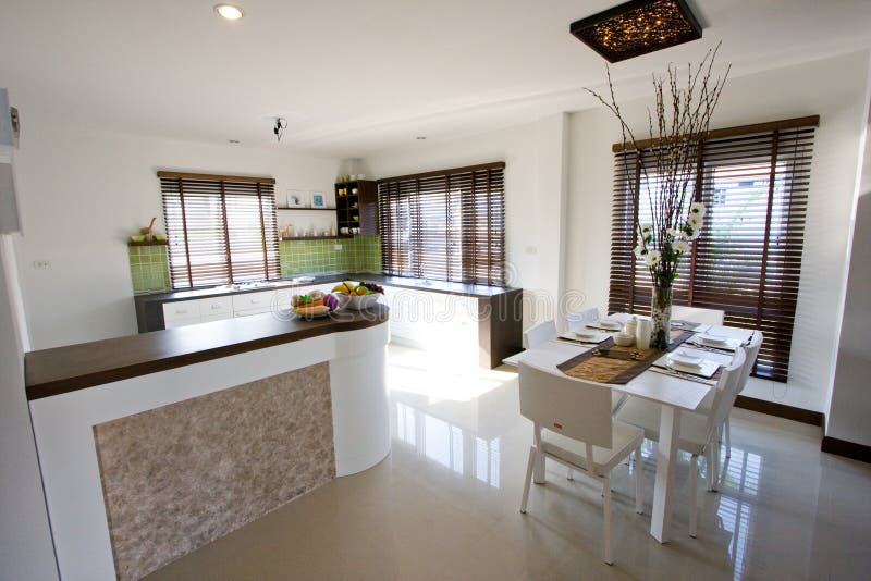 Dining Room and Kitchen In New house Style Luxury Home