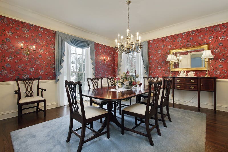 56 Striking 1920 dining room red wallpaper Trend Of The Year