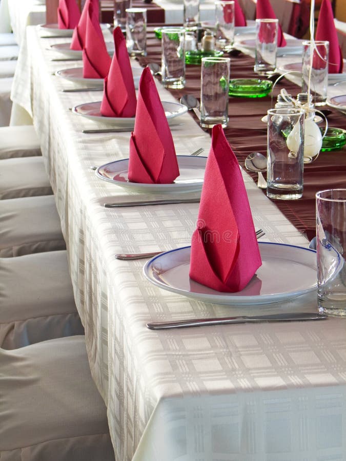 Contemporary Dining Table Set for Dinner Stock Image Image of table