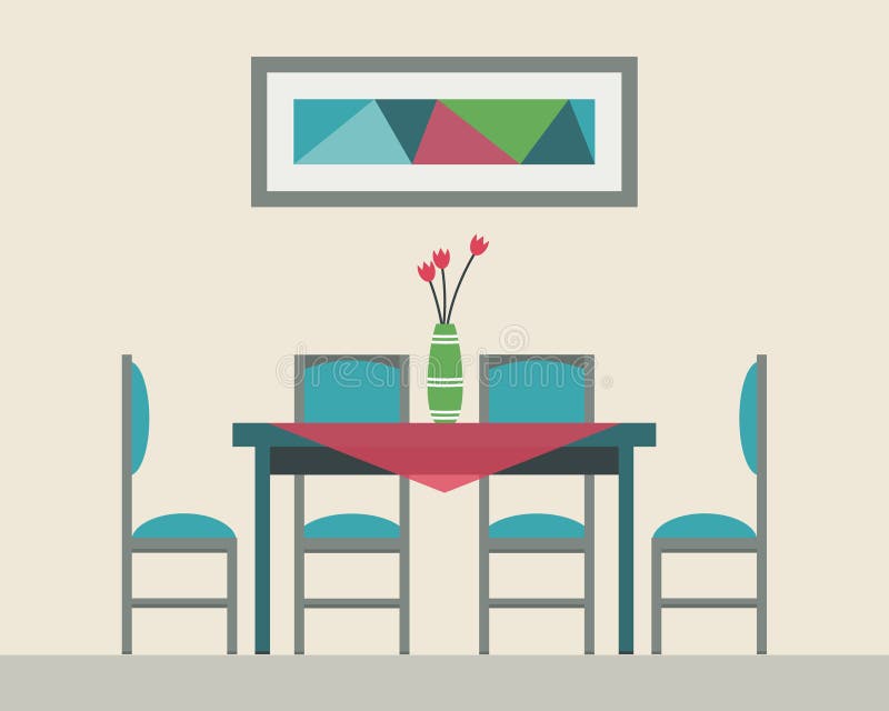 Dining table for date vector illustration