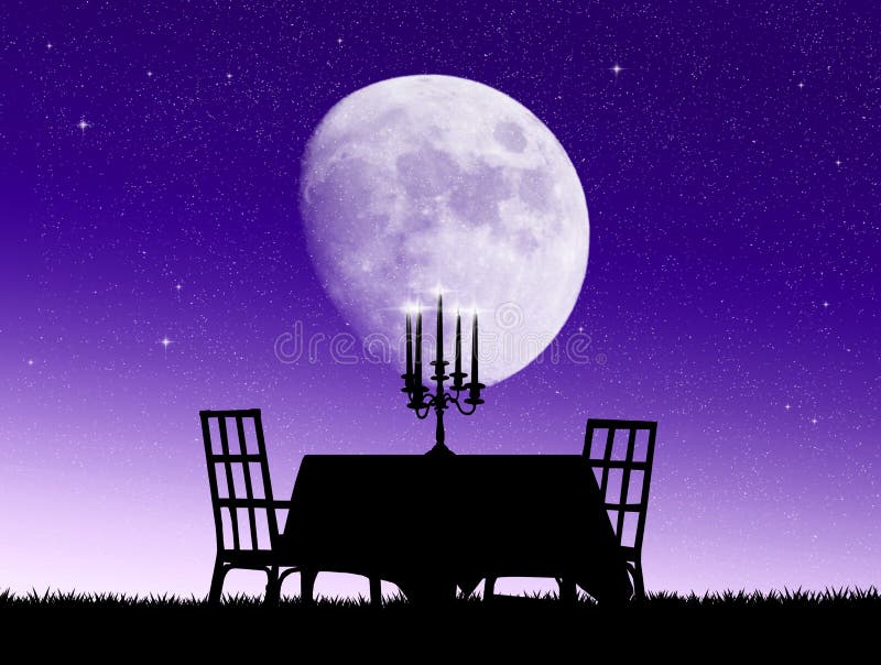 Dinner candlelight stock illustration