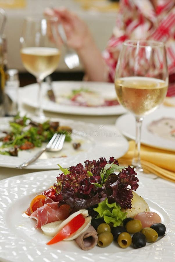 Dinner in restaurant stock image. Image of fork, fresh 8820263