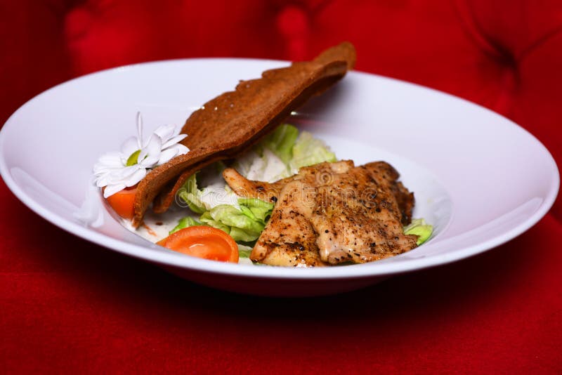 Dinner Served on Traditional Plate. Main Course and Catering Stock Photo Image of dinner, dish