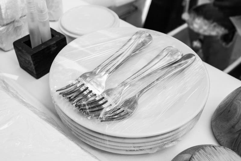 Dinner Set. Fork, Knife and Spoon . Stock Photo Image of shiny, fork