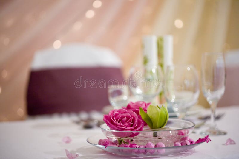 Dinner table with flowers