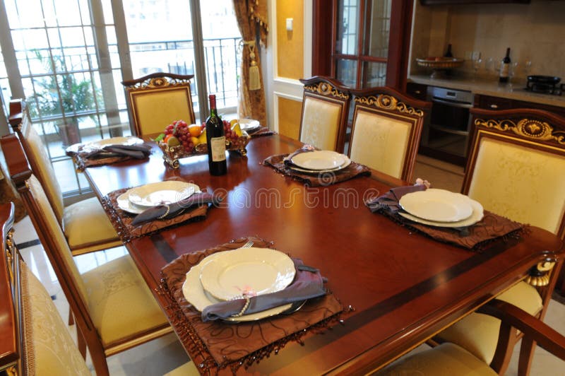 The dinner table setting