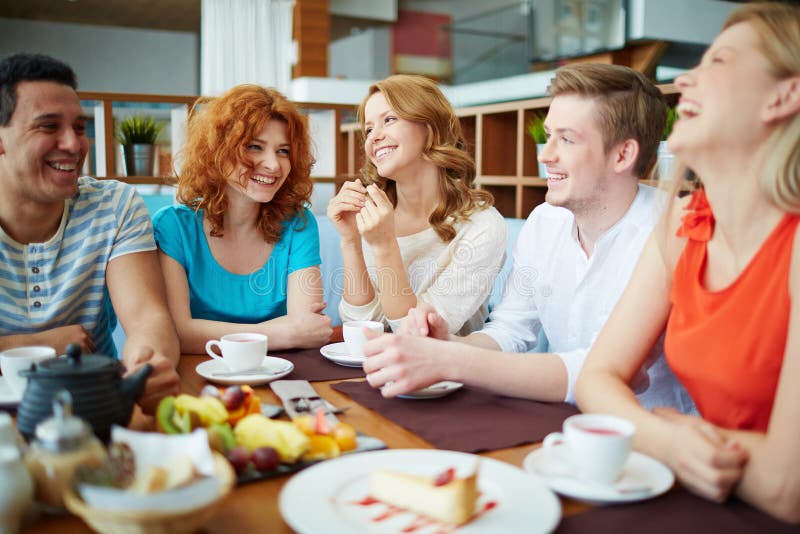 Dinning with friends stock image. Image of cheerful, casual - 60092179