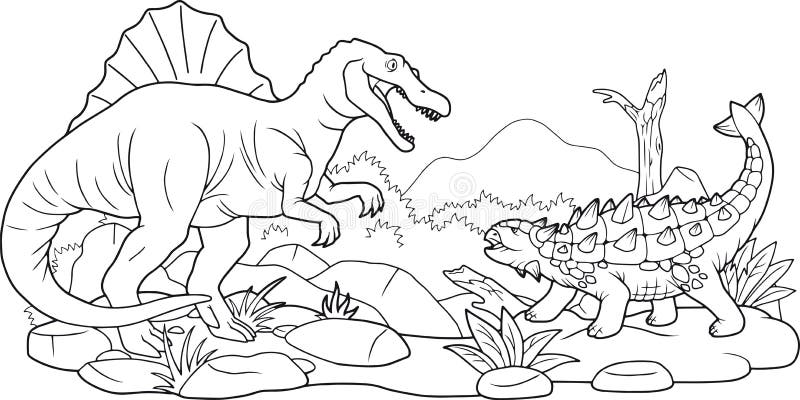 Dino battle, coloring book