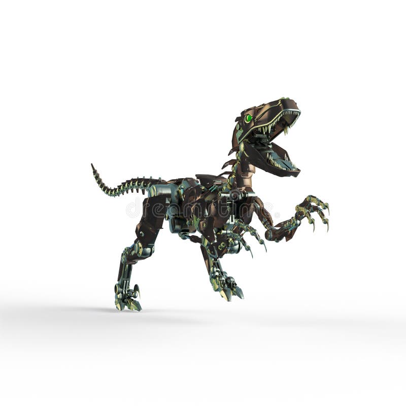 dino raptor robot is running, 3d illustration Stock Photo - Alamy