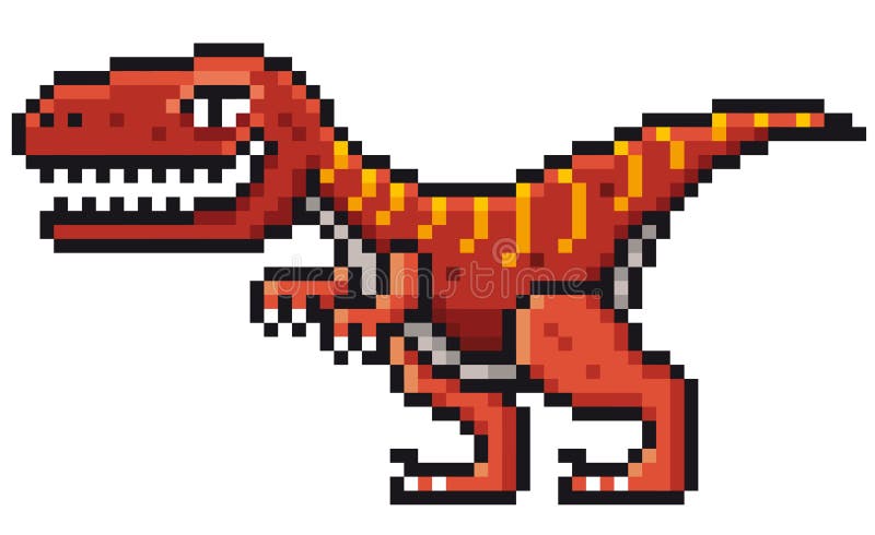 Arte Do Pixel Do Dinossauro Tiranossauro Pixelated Jogos Retros De Dino 8  Ilustração do Vetor - Ilustração de branco, carrinho: 88622079