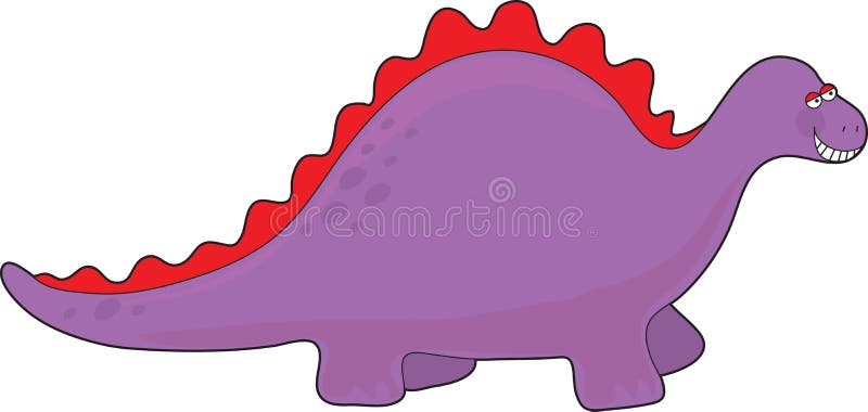 Happy purple dinosaur with a big smile