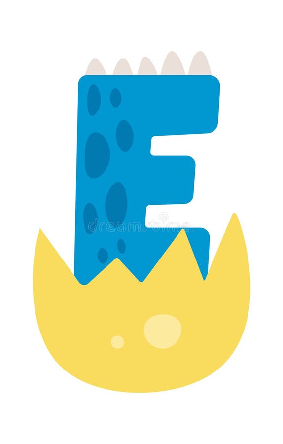 Letter e in the form of a dinosaur Royalty Free Vector Image