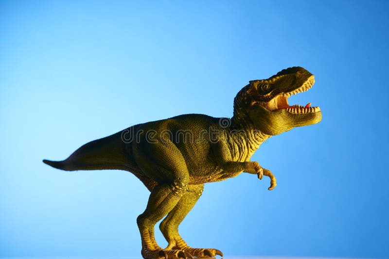 Dinosaur in Blue Background Stock Photo Image of action, creature