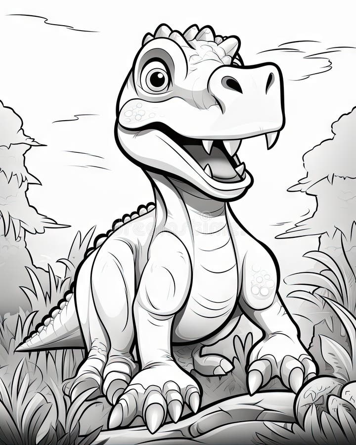 Dinosaur Coloring Pages for Small Kids Stock Photo Image of pages