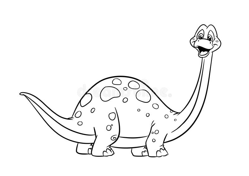 Dinosaur Diplodocus Coloring Pages Stock Illustration - Illustration of