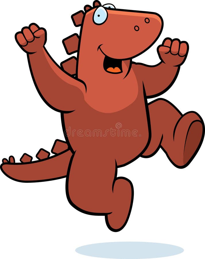 Cute little triceratops dinosaur cartoon jumping Vector Image