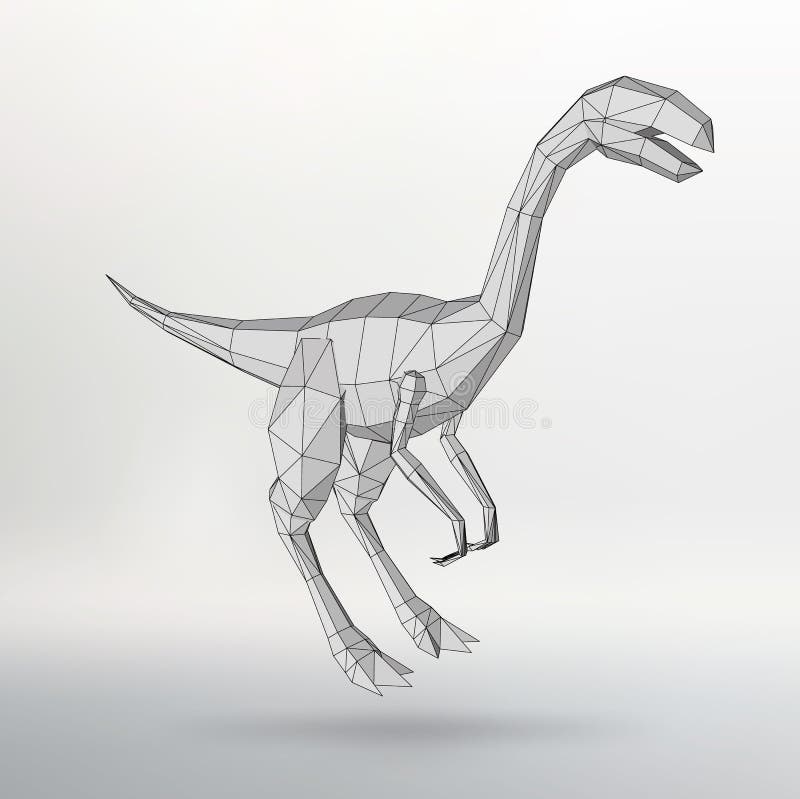 Dinosaur model Vector illustration. Polygon triangle. The structural grid of polygons. Abstract Creative concept background royalty free illustration