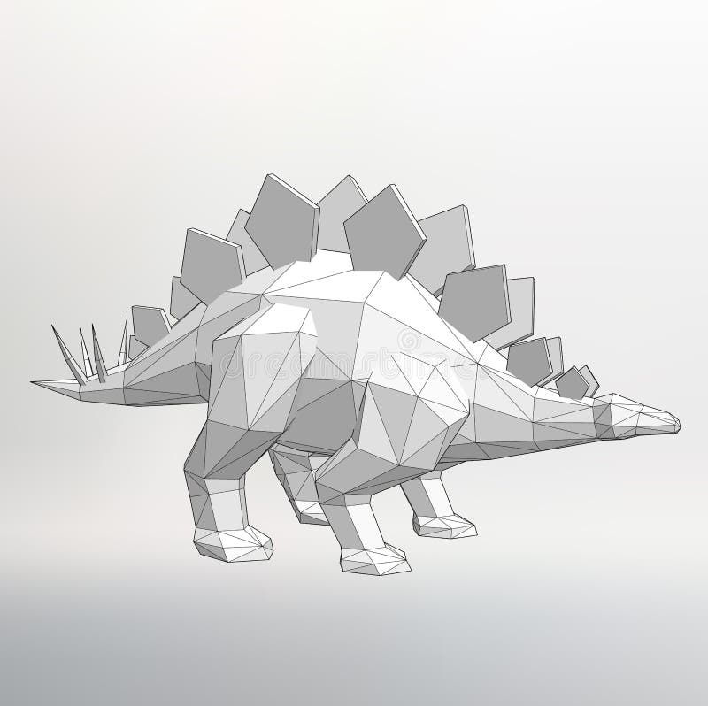 Dinosaur model Vector illustration. Polygon triangle. The structural grid of polygons. Abstract Creative concept background stock illustration