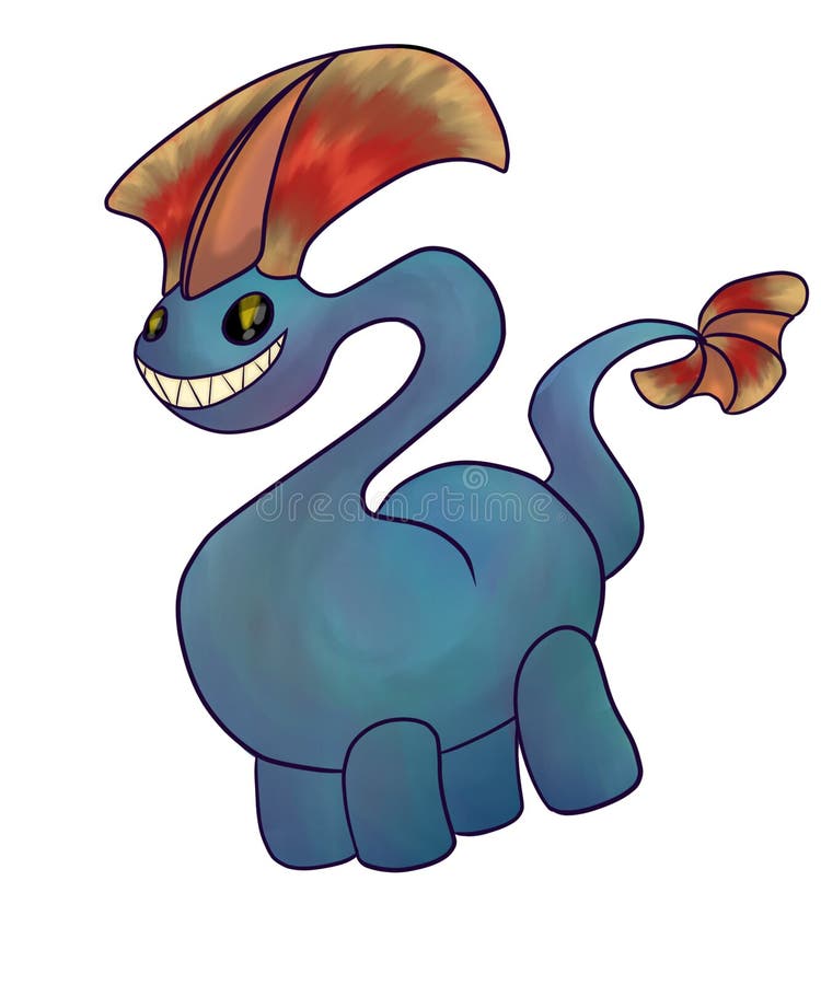 Dinosaur monster stock illustration. Illustration of drawing 264169298