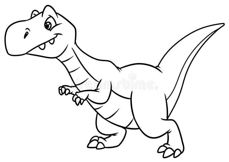 Dinosaur predator animal character cartoon coloring page