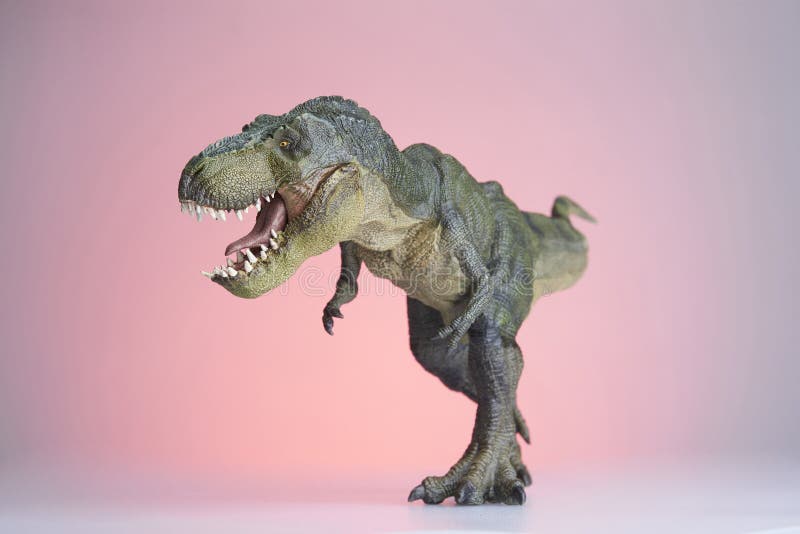 Shooting dinosaur and monster model on red background
