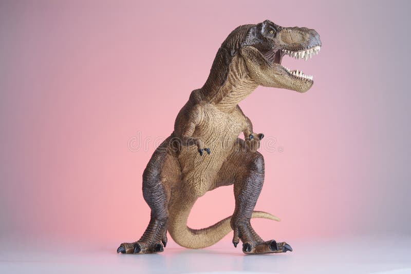 Shooting dinosaur and monster model on red background