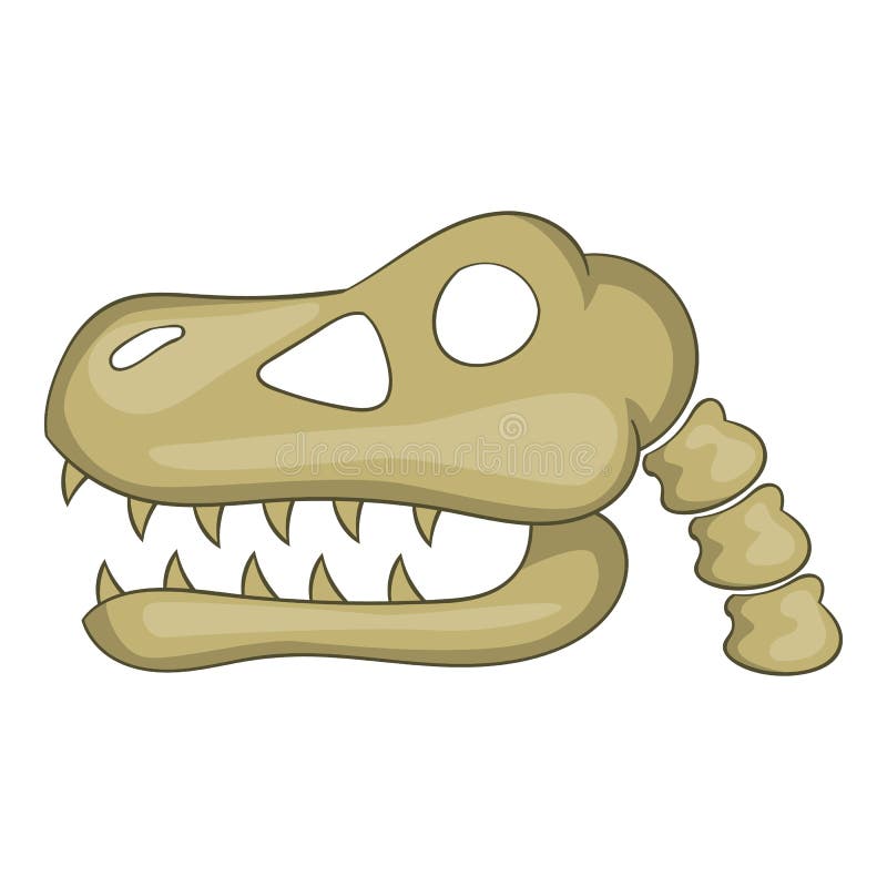 Dinosaur Skull Icon, Cartoon Style Stock Illustration - Illustration of  cartoon, meat: 124259328
