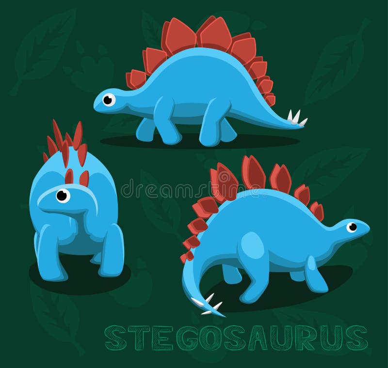 Dinosaur Stegosaurus Cartoon Vector Illustration Stock Vector