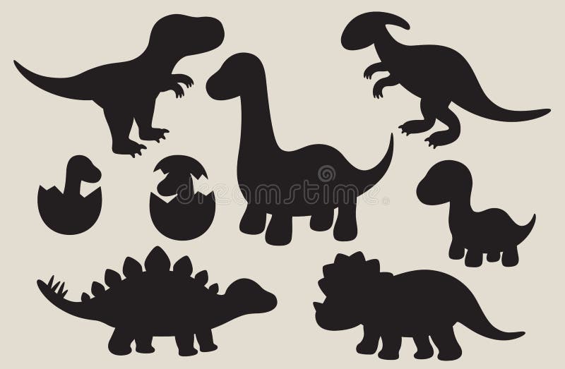 Dinosaur sylwetki set
