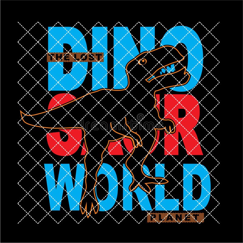 Dinosaur sylwetki typografii t koszula światowy wektor ilustracji Dinosaur sylwetki typografii t koszula światowy wektor ilustracji