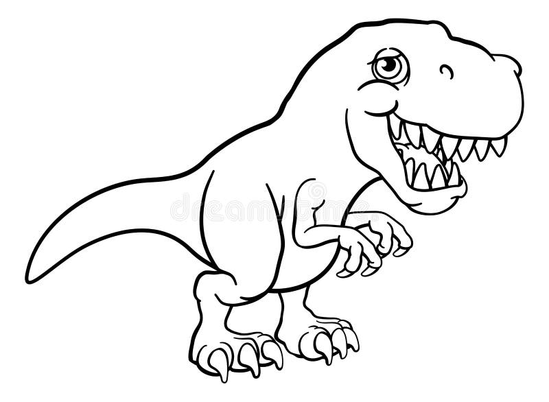 Premium Vector  Cartoon dinosaur, tyrannosaurus rex, coloring