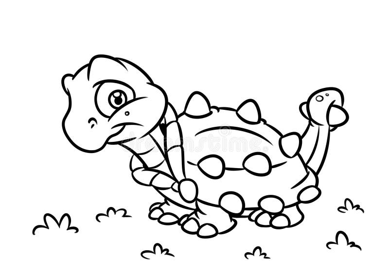 Dinosaura Ankylosaurus kolorystyki strony kreskówki ilustracje ilustracja wektor