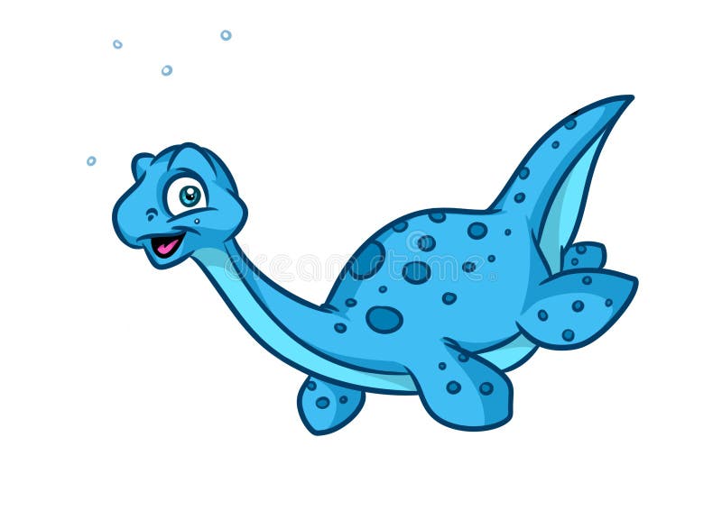 Dinosaura plesiosaur kreskówki ilustracje ilustracja wektor