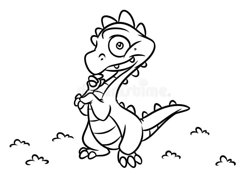 Dinosaura smoka kolorystyki strony kreskówki ilustracje ilustracji