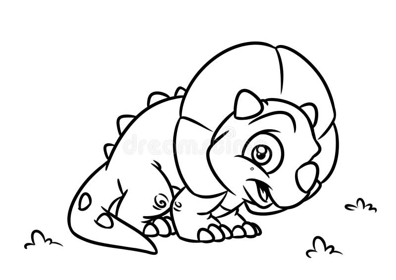Dinosaura Triceratops kolorystyki strony kreskówki ilustracje ilustracji