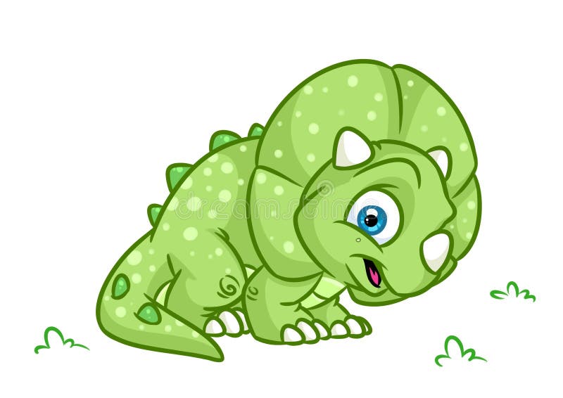 Dinosaura Triceratops kreskówki ilustracje royalty ilustracja